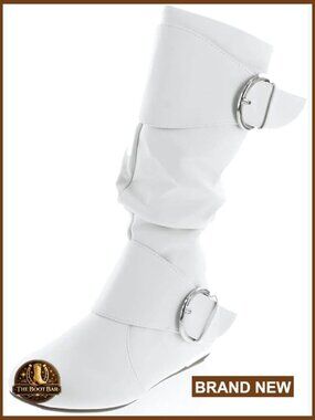 Buckle Slouch Mid-Calf Boots with Round Toe and Side Buckle